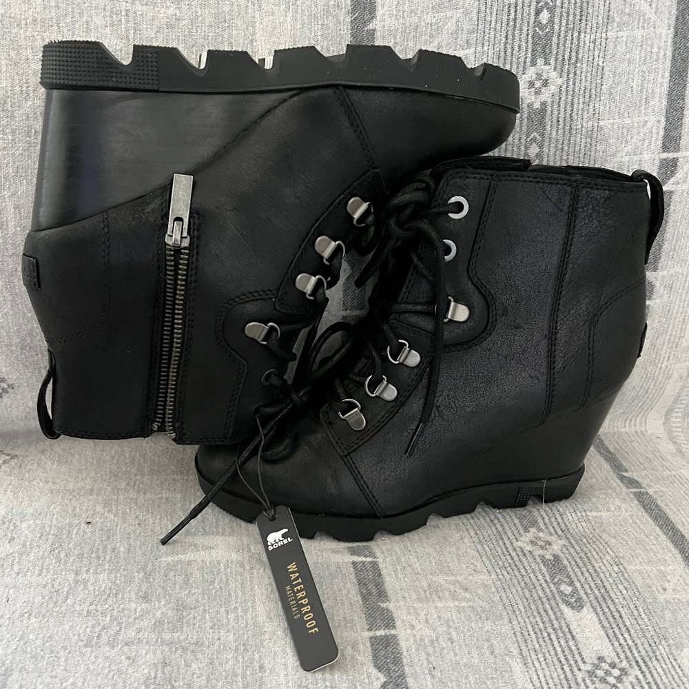 Sorel Women's Joan Uptown Lace Boot - Waterproof - Black - 8.5